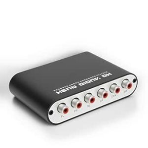 مبدل رسیور صوتی 5.1CH DTS AC-3 – خروجی دیجیتال نوری/کوآکس به آنالوگ برای HDTV، Blu-ray، DVD، سیستم سینمای خانگی (میزبان + USB + فیبر نوری)