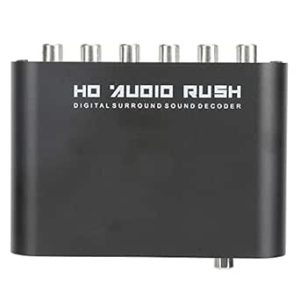 تبدیل دیجیتال SIXRUN 5.1CH DTS AC3 رسیور، مبدل اپتیکال کواکسیال به آنالوگ با چند کانال برای پخش دی وی دی PC سینمای خانگی (میزبان + USB + فیبر نوری)