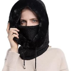 کلاه زمستانی زنانه NALACAL، ماسک روسری اسلوچی، کلاه بافتنی کلاه دار بالاکلاوا کلاه بافی گرم زمستانی با شال، کلاه زمستانی حرارتی با روسری و ست کلاه زمستانی شیک