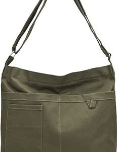 کیف کتانی مقرون به صرفه، کیف پارچه‌ای پارچه‌ای زنانه قابل استفاده مجدد با 3 جیب خارجی، بسته شدن زیپ بالا