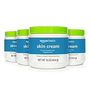کرم مرطوب کننده فوق العاده برای پوست های خشک و حساس Amazon Basics، تست شده توسط متخصص پوست، بدون عطر، 16 اونس (بسته 4 عددی) (قبلا Solimo)