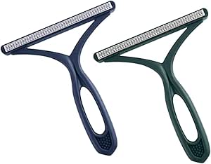 2 عدد پاک کننده موی حیوانات خانگی برای کاناپه، ابزار پاک کننده خز برای مبلمان، پرز پاک کننده موهای سگ، برس موی گربه قابل استفاده مجدد برای جزئیات ماشین (سبز تیره و آبی تیره)