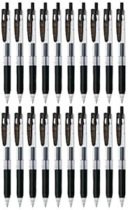 Zebra Sarasa Clip 0.3 قلم جوهر ژل قابل جمع شدن، دستگیره لاستیکی، 0.3 میلی متر، جوهر مشکی، مجموعه ارزش 20 عددی