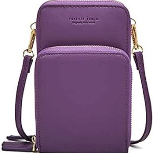 کیف‌های چرم کوچک برای زنان با جای کارت، کیف‌های شانه‌ای کیف پول موبایل 6.5 اینچی برای سفر توسط