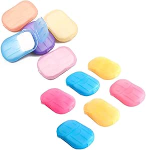 18 جعبه (360 برگ) ورقه های کاغذی صابون مسافرتی قابل حمل، ورقه های صابون یکبار مصرف کوچک، صابون کاغذی معطر و اسلاید کف کننده کاغذ صابون حمام برای فضای باز