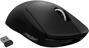 ماوس گیمینگ بیسیم Logitech G PRO X SUPERLIGHT، فوقالعاده سبک، سنسور HERO 25K، 25600 DPI، 5 دکمه قابل برنامهریزی، عمر باتری طولانی، سازگار با PC / Mac – مشکی