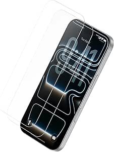 محافظ صفحه نمایش Belkin ScreenForce TemperedGlass برای iPhone 17 Pro، محافظ ضربه مقاوم در برابر خش با سینی تراز آسان برای برنامه بدون حباب، شیشه بازیافتی – بسته 2