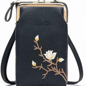 کیف پول دخترانه کوچک صلیبی YelaJoy، کیف شانه کیف چرمی تلفن همراه با بند قابل جابجایی