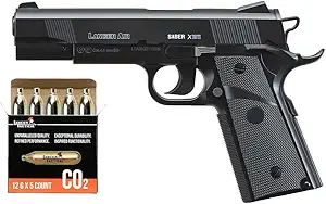 تپانچه بادی تاکتیکی لنسر Sabre X1911 CO2 Pistol-480 FPS با فشار قوی 12 گرم و کیسه فلزی BBS