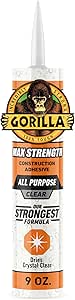 چسب ساختمانی شفاف Gorilla Max Strength، کارتریج 9 اونس، شفاف، (بسته 1 عددی)
