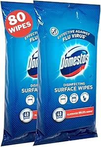 دستمال مرطوب تمیز کننده سطح Domesto، دستمال مرطوب ضد عفونی کننده، 80 عدد، 2 بسته 40 تایی