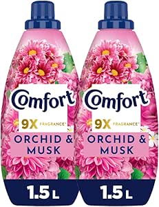 نرم کننده پارچه Comfort Concentrate، ارکیده و مشک، 9x رایحه، 1.5L x 2، بسته بندی ممکن است متفاوت باشد