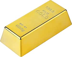 شمش طلا تقلبی درب درب/وزن کاغذ برای دکوراسیون دفتر خانه وزن تقریباً 200 گرم.