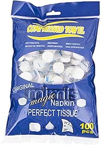 حوله نخی فشرده جادویی یکبار مصرف، سالن زیبایی با حوله پاک کننده برای ورزش در فضای باز 100 عدد، سفید