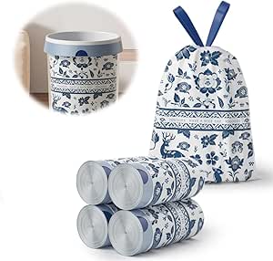 کیسه های زباله محکم و بلند Azonee، کیسه سبد زباله 4 گالن، تعداد 128، رنگارنگ و قابل حمل برای آشپزخانه، دفتر، سطل زباله اتاق خواب