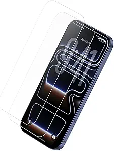 محافظ صفحه نمایش Belkin ScreenForce TemperedGlass برای iPhone 17 Pro Max، محافظ ضربه مقاوم در برابر خش با سینی تراز آسان برای برنامه بدون حباب، شیشه بازیافتی – بسته 2