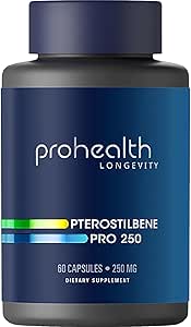 ProHealth Pterostilbene Pro 250-250 میلی گرم، 60 کپسول – باعث پیری سالم – قلب و عروق، سلامت مغز – افزایش اثربخشی NMN