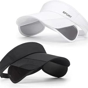 2 بسته کلاه آفتابگیر گلف زنانه، کلاه ساحلی گلف با لبه جمع شونده قابل تنظیم برای زنان