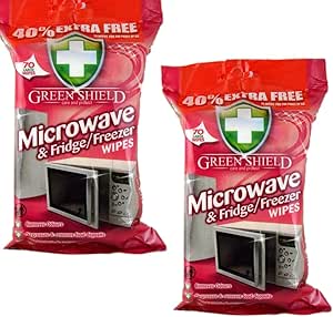 دستمال مرطوب مایکروویو و یخچال/فریزر Green Shield – 70 دستمال مرطوب در یک بسته | بسته 2 عددی