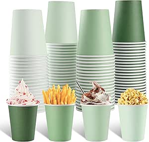 100 عدد لیوان کاغذی سبز مریم گلی 9 اونس لیوان کاغذی قهوه یکبار مصرف فنجان های جشن تولد سبز حمام عروس فنجان نوشیدنی نوشیدنی برای پیک نیک عروسی لوازم مهمانی چای سنت پاتریک