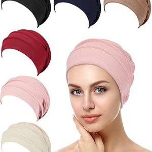 کلاه گیوگا 6 تکه کلاه ریزش موی شلخته باقالی کلاه نرم پلی استر سرطانی کلاه کشدار کلاه خواب زنانه