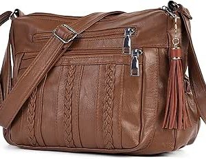 کیف پول زنانه ELDA کیف جیبی زنانه چرم نرم PU کیف شانه چند جیبی