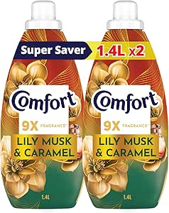 نرم کننده پارچه کنسانتره Comfort، مشک لیلی و کارامل، رایحه 9x، 1.4 L x 2