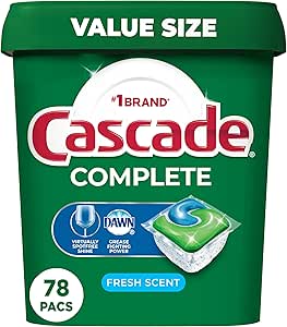 غلاف ماشین ظرفشویی Cascade Complete – Fresh Scent ActionPacs، مواد شوینده ماشین ظرفشویی، صابون ماشین ظرفشویی، غلاف های شوینده، 78 عدد