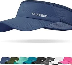 کلاه آفتاب‌گیر Sukeen Quick Dry، UPF 50+ آفتاب‌گیر محافظ در برابر اشعه ماوراء بنفش برای زنان مردانه کلاه دویدن کلاه گلف کلاه الاستیک خنک، کلاه ورزشی پیک شده برای دوچرخه‌سواری تنیس