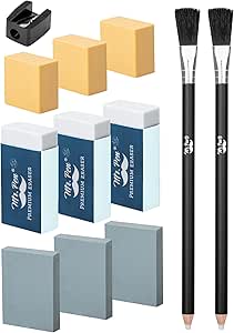 مستر قلم- ست پاک کن هنری 12 عددی مداد پاک کن آرتیست پاک کن هنری پاک کن نقاشی مداد پاک کن هنرمندان نقاشی پاک کن برای هنرمندان پاک کن خمیری هنرمندان پاک کن آدامس هنری