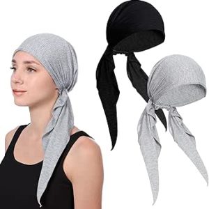 Azonee 2Pcs Chemo Headwear Headwear Pre Tied Hood Head Headwraps with two tail headwraps headwraps to headwraps of azonee Beanie headwear for women