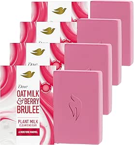 صابون میله پاک کننده شیر دوو پلنت شیر ​​جو دوسر شیر و توت برولی رطوبت مارول 4 برای پوست مرطوب پاک کننده ملایم، بدون شوینده سولفات یا پارابن، 98% با فرمول 5 اونس زیست تخریب پذیر