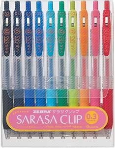 قلم جوهر ژل گیره گیر زبرا ساراسا – 0.3 میلی متر – ست 10 رنگ