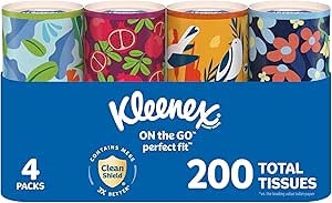 دستمال‌های صورت Kleenex Perfect Fit، دستمال‌های ماشین، 50 دستمال در هر قوطی، 4 عدد (قوطی)