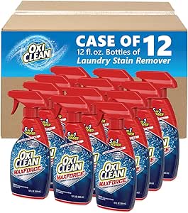 پاک کننده لکه بر OxiClean 5703700070CT Max Force، بطری اسپری 12 اونس (قابی 12 عددی)