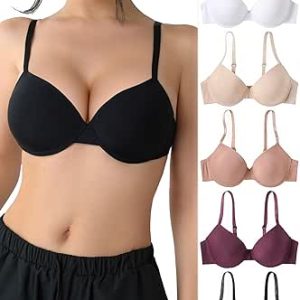 سینه بند روزانه زنانه، سوتین روزانه 5 بسته، سوتین فشار بالا، ساپورت حلقه فولادی برای لیفت بهتر سینه، محدوده سایز کامل برای تناسب کامل