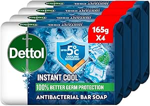 صابون حمام خنک Dettol، منتول و رایحه اکالیپتوس، 165 گرم در 4