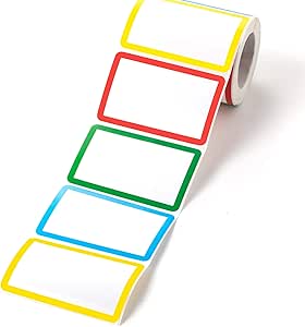 برچسب‌های برچسب نام LOVEWEE OSGP 300 Pcs، برچسب‌های دسته‌بندی برچسب نام رنگی 3.5 اینچ x2.3 اینچ برای دفتر، مدرسه، جلسه، مهدکودک، معلمان، مهمانی‌ها، انبارها، پوشاک و ارسال پستی