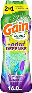 تقویت کننده بوی ضد بو در هنگام شستشو، رایحه Super Fresh Blast، 16 OZ، 2 در 1 Freshness به علاوه محافظت از بو، دانه های رایحه لباسشویی