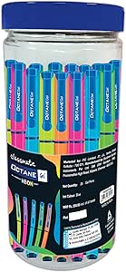 همکلاسی Octane Neon Gel 25s Jar- 25 قلم ژل آبی| خودکارهای نوشتاری صاف| جوهر ضد آب برای نوشتن بدون لکه| ترجیحی دانشجویان برای یادداشت های امتحانی و کلاسی| ملزومات مطالعه در خانه