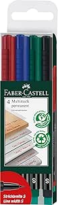 Faber-Castell Multimark Permanent S 152304 بسته 4 عددی خودکار نشانگر متنوع