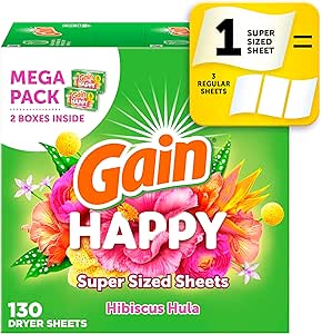 ورق خشک کن با اندازه فوق العاده، نرم کننده پارچه لباسشویی، Happy، 130 تعداد