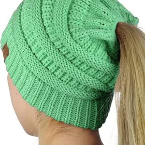 کلاه حبوباتی دم اسبی دم اسبی کثیف با کابل کش دار نرم C.C Beanie Tail