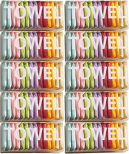 حوله فشرده، حوله صورت قابل حمل 140 عددی، دستمال کوچک پنبه ای یکبار مصرف برای مسافرت، سالن زیبایی، کمپینگ، پیاده روی، ورزش های خانگی و فضای باز (28 × 24 سانتی متر، چند رنگ)