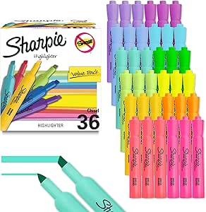 هایلایت های تانک SHARPIE، متنوع، نوک اسکنه، 36 تعداد