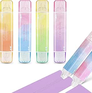 نوار اصلاح 2 در 1 و غلتک نوار دو طرفه، نوار تصحیح سریع خشک زیبا، با پخش کننده نوار چسب دائمی دفترچه یادداشت، برای لوازم اداری مدرسه