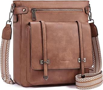 کیف های کراس بادی Roulens برای زنان، کیف پول های چند جیبی شانه ای چرم نرم کیف دستی مسافرتی بند قابل تنظیم