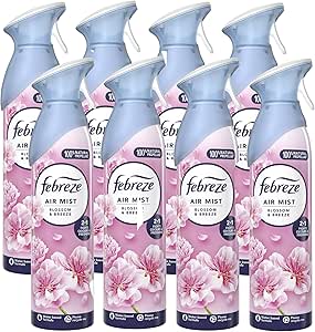 اسپری خوشبو کننده هوای اتاق و حمام Febreze، 185ML X 8 (1480ML)، Blossom and Breeze (بسته 8 عددی)