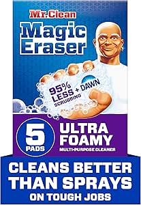 پاک کن چند منظوره Ultra Foamy Mr. Clean Magic Eraser, Foaming Magic Eraser Sponge Multi Surface Cleaner, 5ct