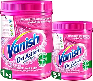 پودر لکه بر پارچه Vanish Oxi Action 1 کیلوگرم + 500 گرم لباس رنگی و سفید